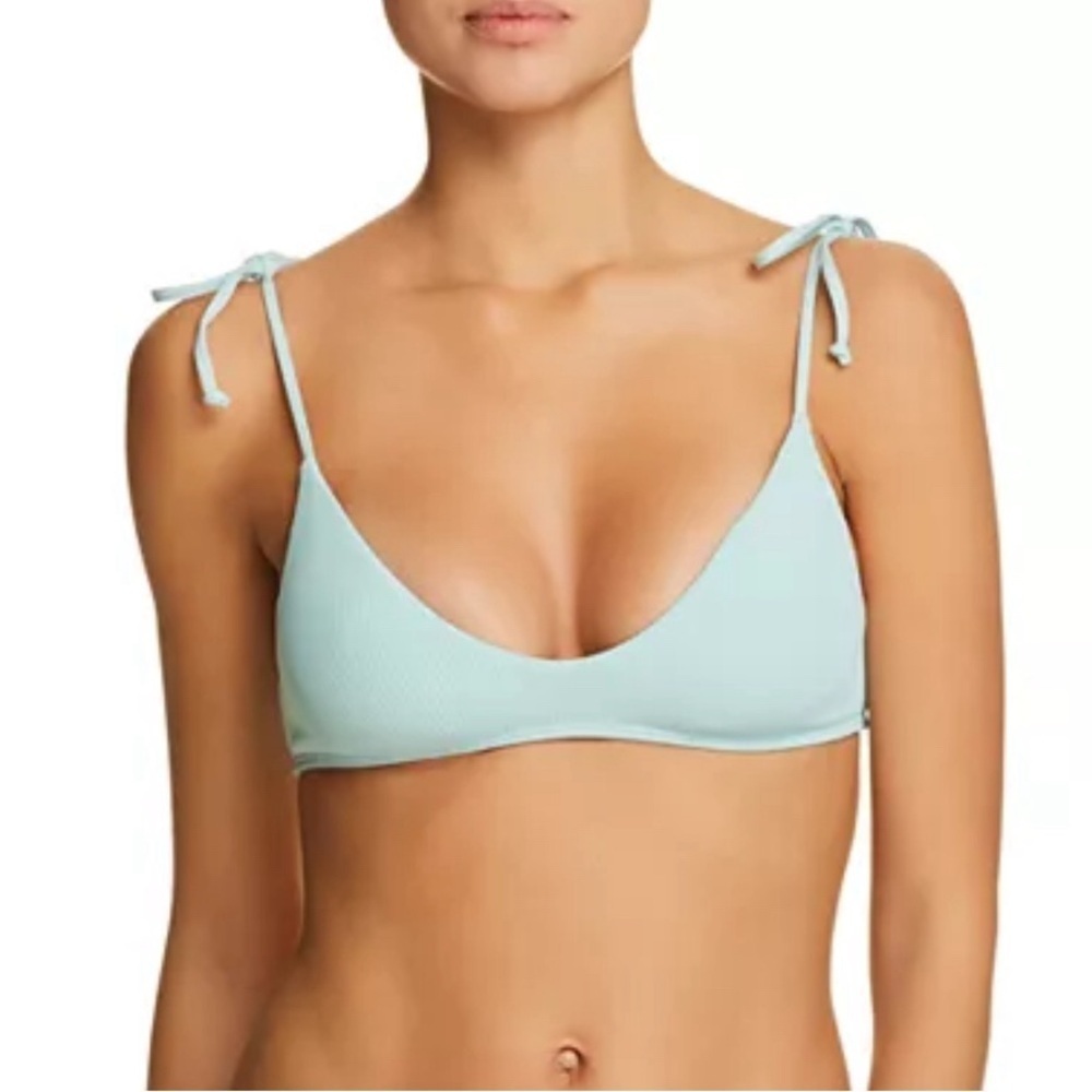 L*Space ribbed Daisy Bikini Top in Mint - Size XS